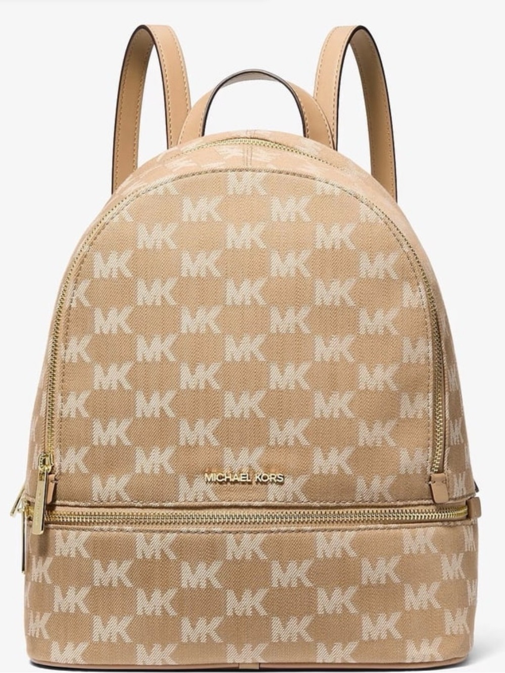 Michael Kors Rhea Medium Logo Jacquard Denim Backpack